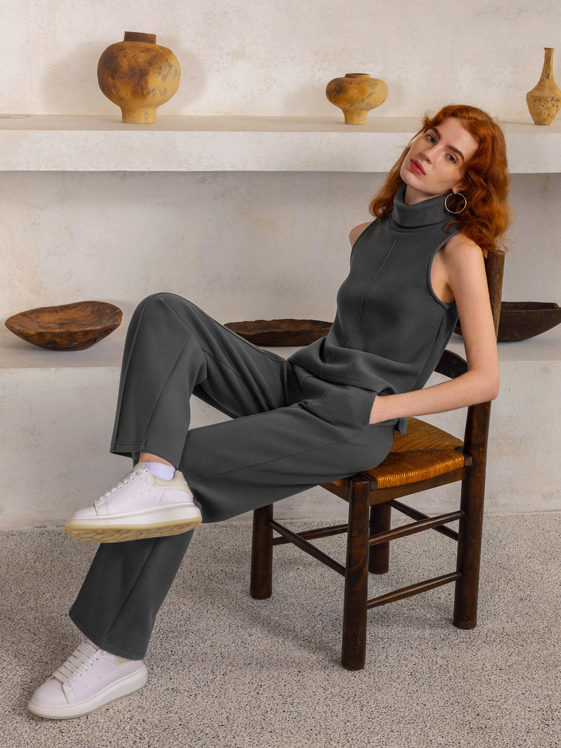 High Waisted Straight Leg Pull On Pant - Image 13